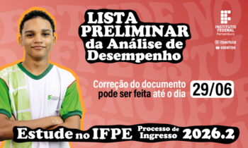Lista Preliminar da An&aacute;lise de Desempenho do Processo de Ingresso 2026.2