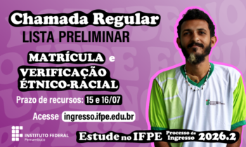 Lista preliminar de matr&iacute;cula - Processo de Ingresso 2026.2