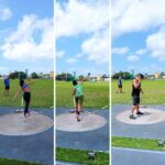 Estudantes dos Campus Caruaru durante a disputa de arremesso de peso.